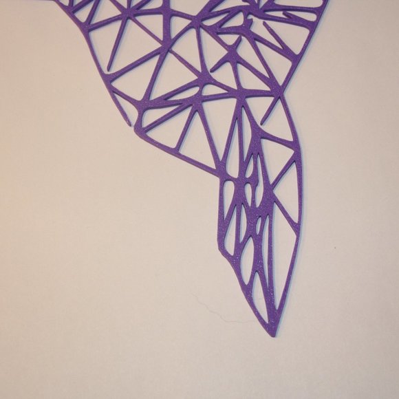 Hummingbird Wall Decor 8 1/8" x 7 3/8" 3D Printed Bird Line Art Geometric - Picture 3 of 10
